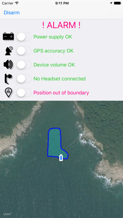 Emulate iPhone app Anchor Alarm - Anchor Watch using MyAndroid