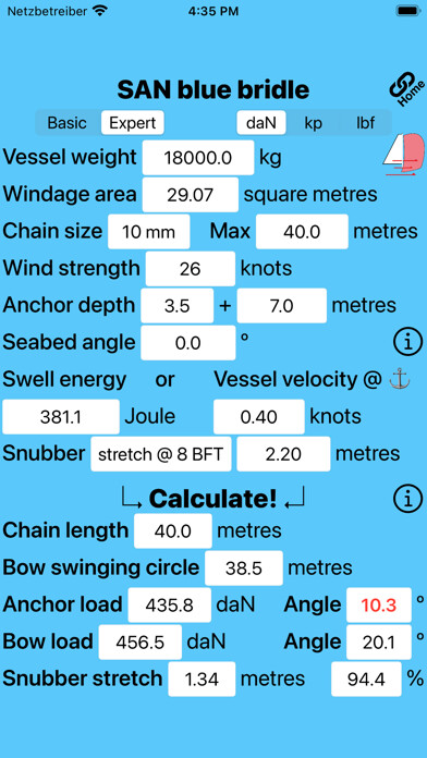 Emulate iPhone app AnchorChainCalculator using MyAndroid Emulate iPhone app AnchorChainCalculator using MyAndroid