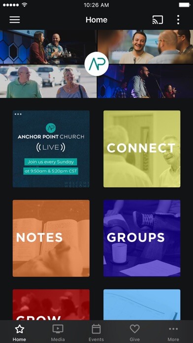 Emulate iPhone app Anchor Point Church using MyAndroid Emulate iPhone app Anchor Point Church using MyAndroid