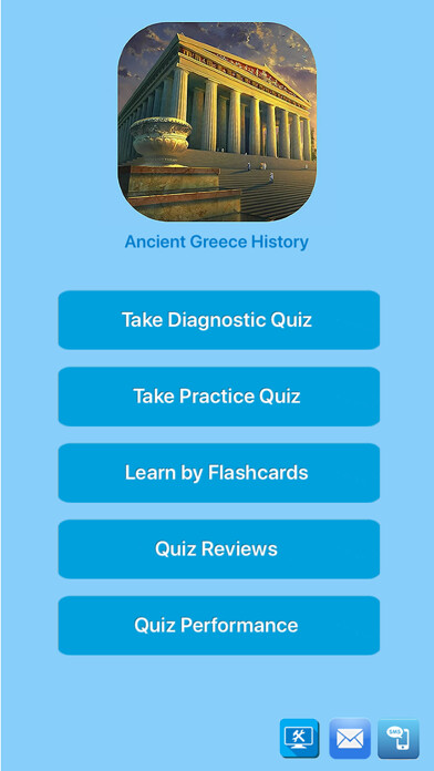 Emulate iPhone app Ancient Greece History Quiz using MyAndroid