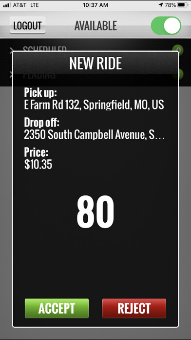 Emulate iPhone app AndaleRide Driver using MyAndroid