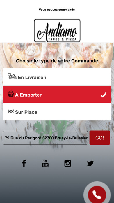 Emulate iPhone app Andiamo Pizza Bruay using MyAndroid Emulate iPhone app Andiamo Pizza Bruay using MyAndroid