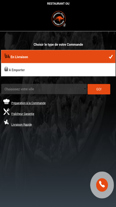 Emulate iPhone app Andiamo pizza Maison Alfort using MyAndroid