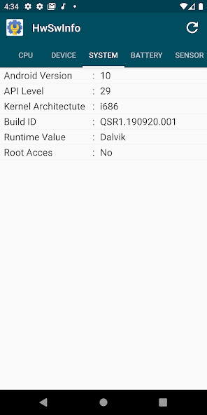 Run android online APK AndoHwSwInfo from MyAndroid or emulate AndoHwSwInfo using MyAndroid