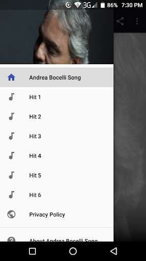 Run android online APK Andrea Bocelli Song from MyAndroid or emulate Andrea Bocelli Song using MyAndroid