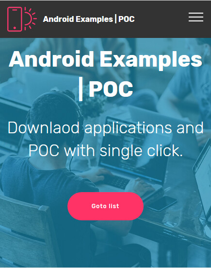Run android online APK Android examples and POC. Downlaod and import only from MyAndroid or emulate Android examples and POC. Downlaod and import only using MyAndroid Run android online APK Android examples and POC. Downlaod and import only from MyAndroid or emulate Android examples and POC. Downlaod and import only using MyAndroid