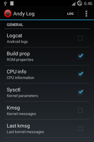 Run android online APK Andy Log (ROOT) from MyAndroid or emulate Andy Log (ROOT) using MyAndroid