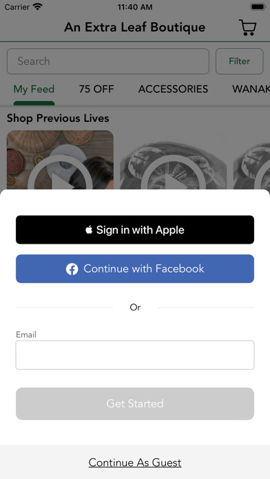 Emulate iPhone app An Extra Leaf Boutique using MyAndroid