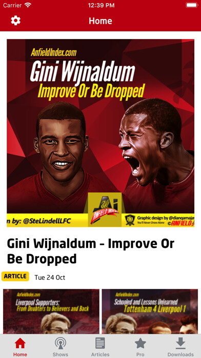 Emulate iPhone app Anfield Index Channel using MyAndroid