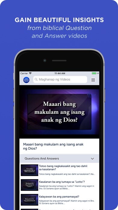 Emulate iPhone app Ang Dating Daan TV using MyAndroid