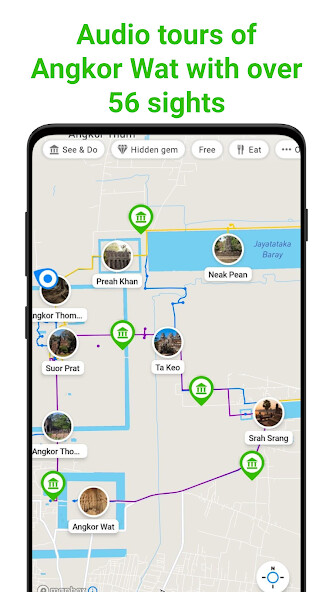 Emulate iPhone app Angkor Wat SmartGuide using MyAndroid