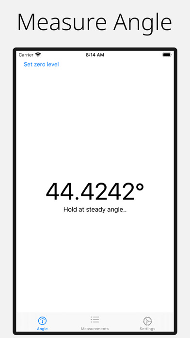 Emulate iPhone app Angle Level - Precise Measure using MyAndroid