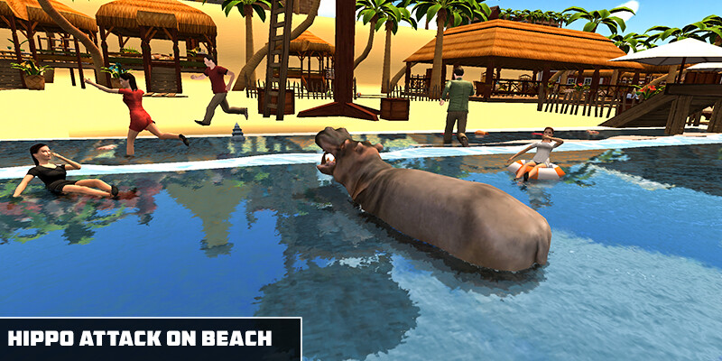 Run android online APK Angry Hippo Attack Simulator-City  Beach Attack from MyAndroid or emulate Angry Hippo Attack Simulator-City  Beach Attack using MyAndroid