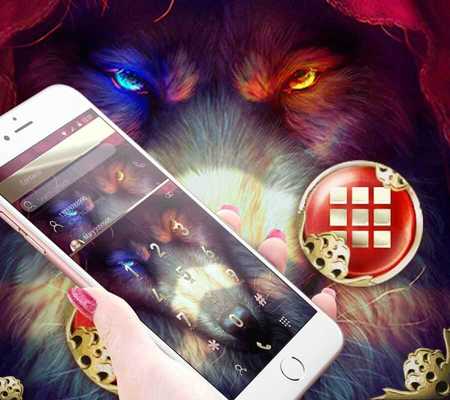 Emulate Android APK Angry Wolf Theme Golden Wallpaper