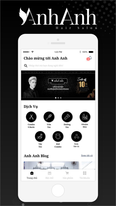 Emulate iPhone app Anh Anh Salon using MyAndroid