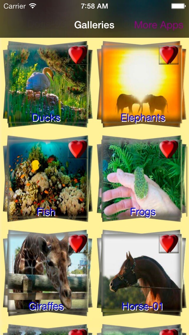 Emulate iPhone app Animals Backgrounds and Wallpapers using MyAndroid