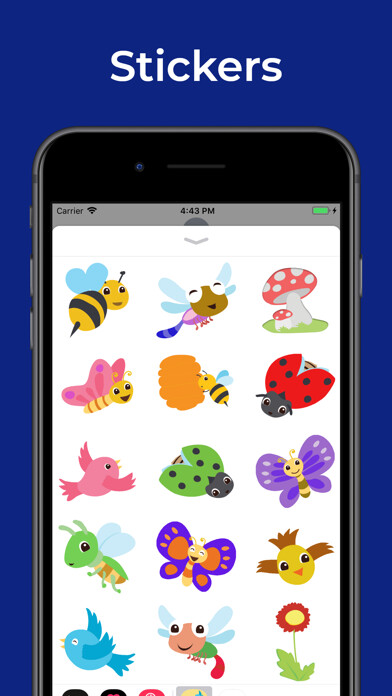 Emulate iPhone app Animals birds stickers & emoji using MyAndroid