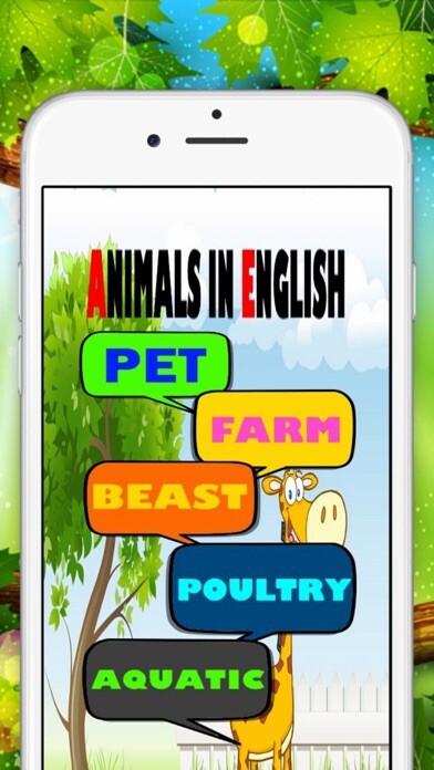 Emulate iPhone app Animals in English Learn using MyAndroid