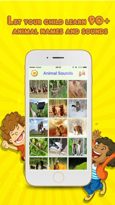 Emulate iPhone app Animal Sounds - App for kid using MyAndroid