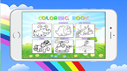 Emulate iPhone app Animals Pony Dinosaurs Princess Coloring Games using MyAndroid