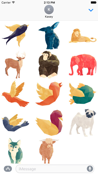 Emulate iPhone app Animal Sticker Pack using MyAndroid