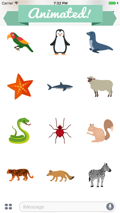 Emulate iPhone app Animated Animal Stickers using MyAndroid