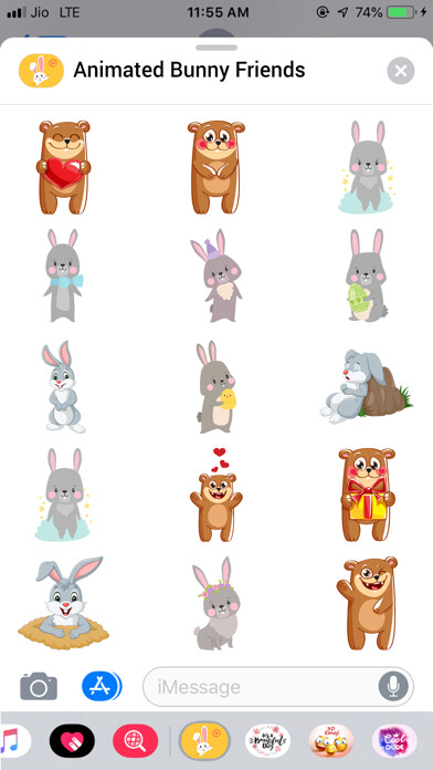 Emulate iPhone app Animated Bunny Friends using MyAndroid