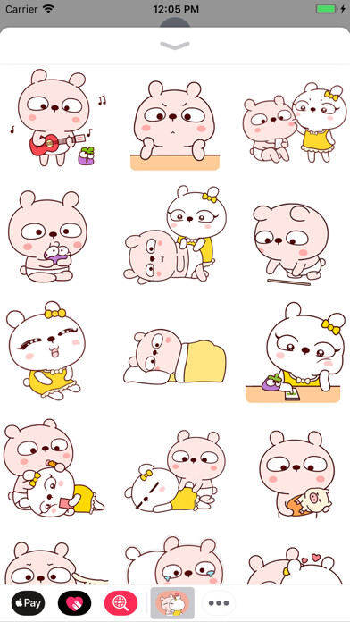 Emulate iPhone app Animated Couple Bear Stickers using MyAndroid