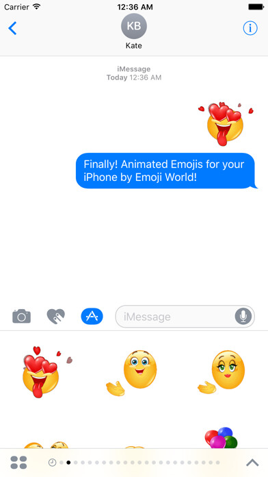 Emulate iPhone app Animated Emoji World 5 - Love! using MyAndroid Emulate iPhone app Animated Emoji World 5 - Love! using MyAndroid