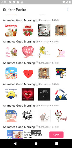 Run android online APK Animated Good Morning Stickers for WhatsApp from MyAndroid or emulate Animated Good Morning Stickers for WhatsApp using MyAndroid