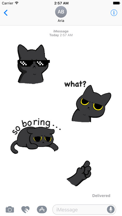Emulate iPhone app Animated Grumpy Black Cat using MyAndroid