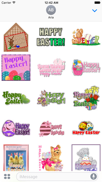 Emulate iPhone app Animated Happy Easter Sticker using MyAndroid