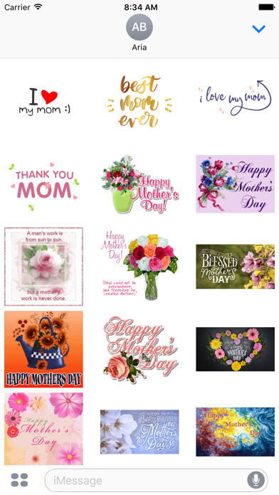 Emulate iPhone app Animated Happy Mothers Day Gif using MyAndroid