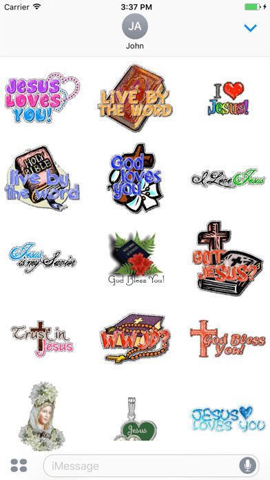 Emulate iPhone app Animated Jesus Christ GIF Stickers using MyAndroid