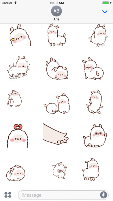 Emulate iPhone app Animated Little Alpaca Sticker using MyAndroid