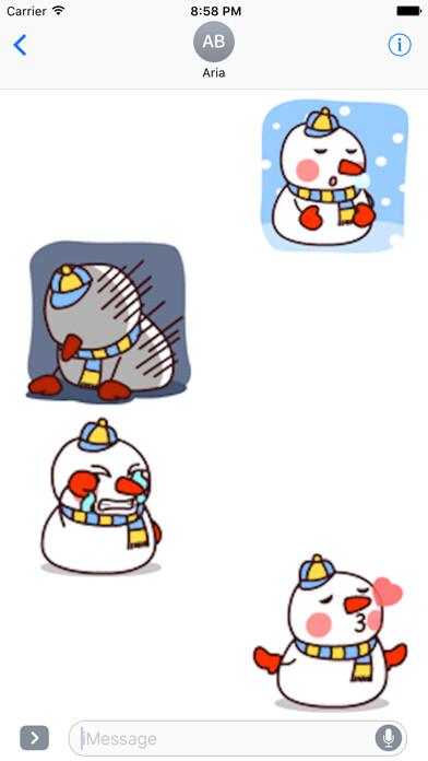 Emulate iPhone app Animated Lonely Snowman using MyAndroid