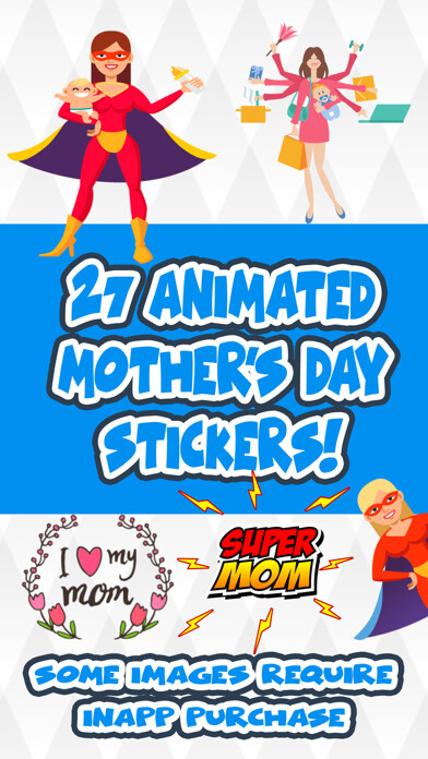 Emulate iPhone app Animated Mothers Day Stickers using MyAndroid