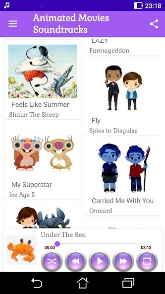 Run android online APK Animated Movies Soundtracks for Children from MyAndroid or emulate Animated Movies Soundtracks for Children using MyAndroid