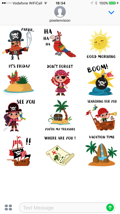 Emulate iPhone app Animated Pirate Stickers using MyAndroid Emulate iPhone app Animated Pirate Stickers using MyAndroid