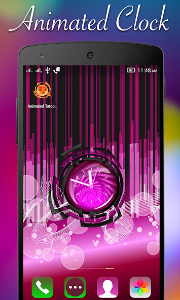 Run android online APK Animated Tattoo Clock Live WallPaper from MyAndroid or emulate Animated Tattoo Clock Live WallPaper using MyAndroid
