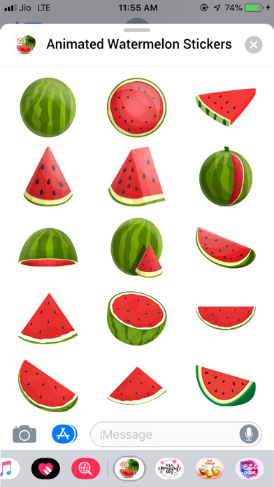 Emulate iPhone app Animated Watermelon Stickers using MyAndroid Emulate iPhone app Animated Watermelon Stickers using MyAndroid