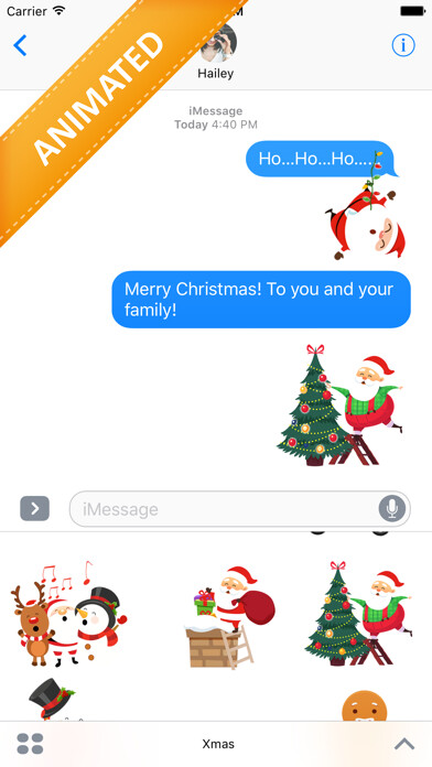 Emulate iPhone app Animated Xmas Santa Stickers using MyAndroid Emulate iPhone app Animated Xmas Santa Stickers using MyAndroid