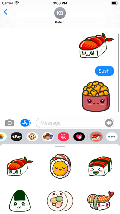 Emulate iPhone app Animate Sushi Stickers using MyAndroid