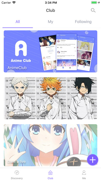 Emulate iPhone app Anime Club - manga news home using MyAndroid