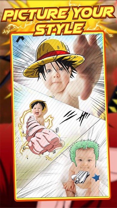 Emulate iPhone app Anime Face Maker for One Piece Sticker Camera HD -  Luffy Manga Otaku using MyAndroid