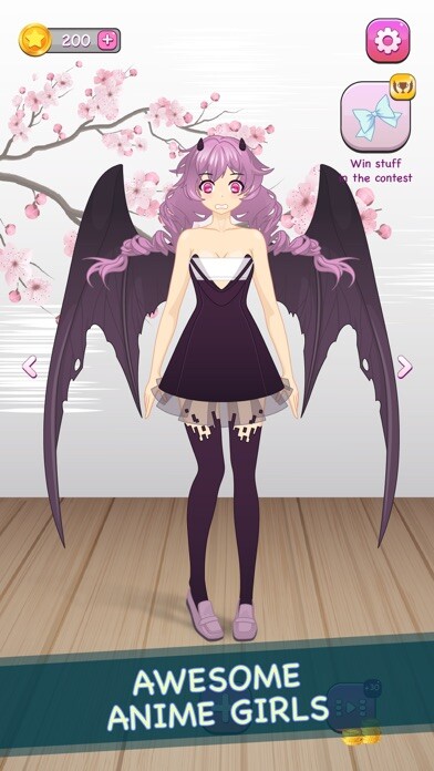Emulate iPhone app Anime Girl Dress Up Game using MyAndroid