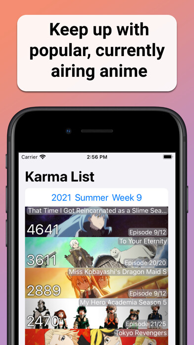 Emulate iPhone app Anime Karma List using MyAndroid Emulate iPhone app Anime Karma List using MyAndroid