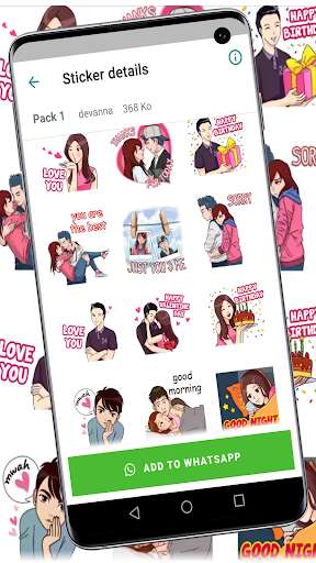 Run android online APK anime love stickers for watsap from MyAndroid or emulate anime love stickers for watsap using MyAndroid