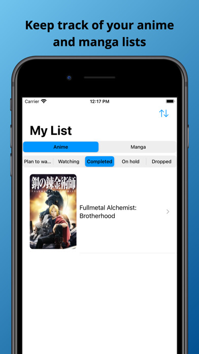 Emulate iPhone app Anime Reference - Track Anime using MyAndroid