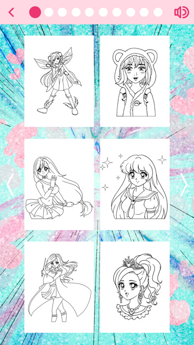 Emulate iPhone app Anime Style Coloring Book using MyAndroid